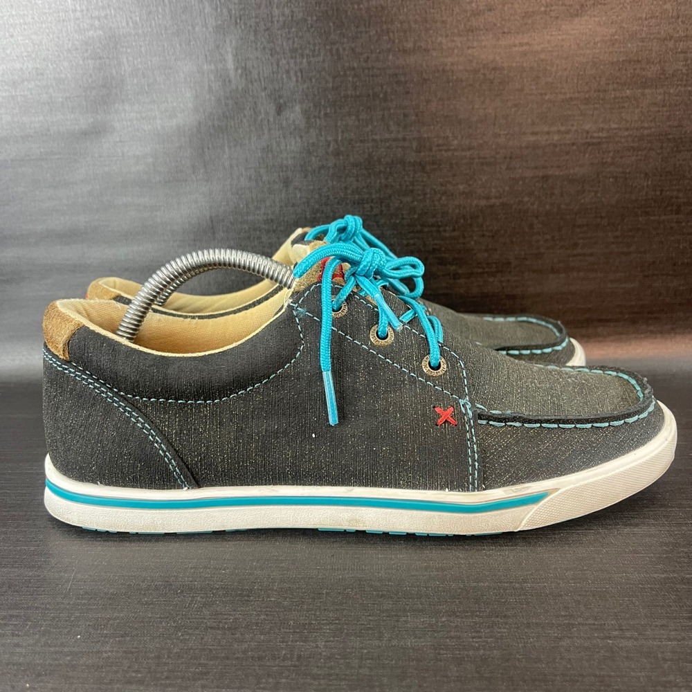 Twisted X Kicks Dura Womens size 7.5 Grey Turquoise Leather Lace Up Casual Shoes - Picture 4 of 9